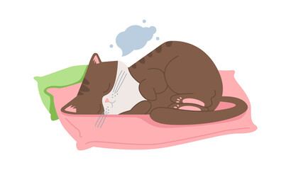 Sleeping cat. Cute Animal Pet. Vector illustration