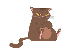Cute Sitting Cat. Vector illustration