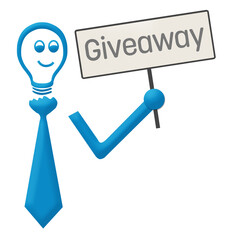 Giveaway Bulb With Necktie Holding Signboard 