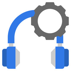HEADSET flat icon,linear,outline,graphic,illustration