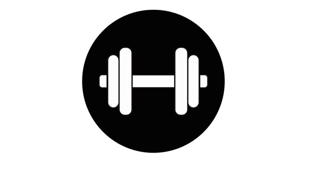 Dumbbell Icon. Vector isolated editable black and white illustration
