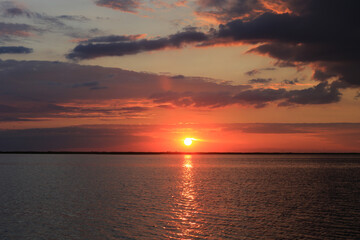 sunset over lake