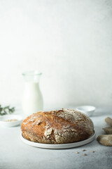 Healthy artisan bread with seeds