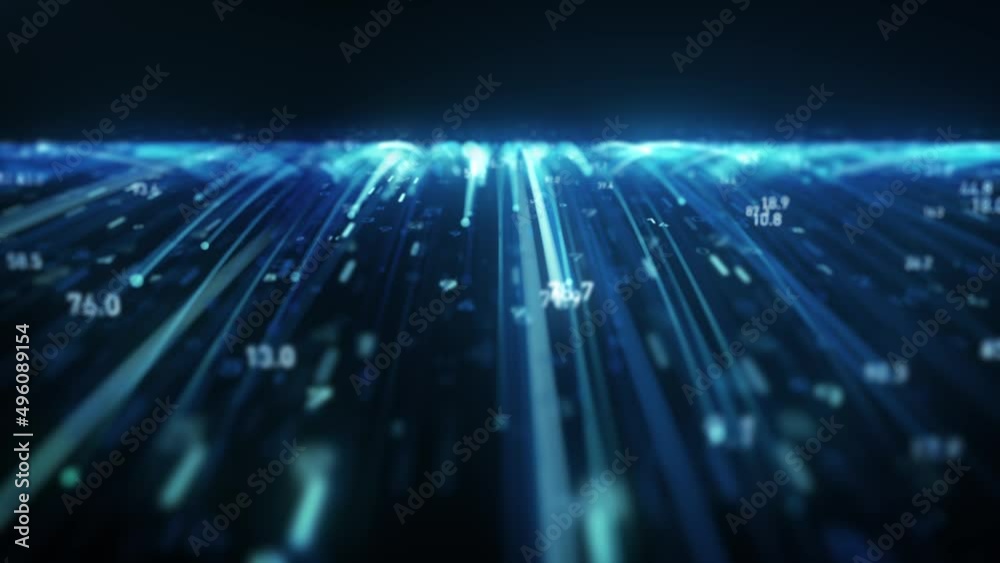 Poster big data digital business hitech background/ 4k animation of an abstract wallpaper big data business