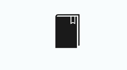 Book Icon. Vector isolated editable black and white illustration