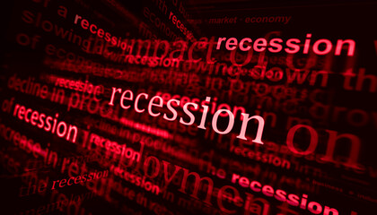 Headline titles media with recession economy crisis 3d illustration