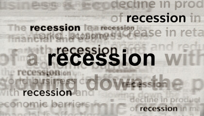Headline titles media with recession economy crisis 3d illustration