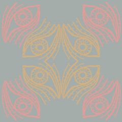 eyes, all-seeing eye, universe view, mysticism, harmony, inside view, meditation, shaman, digital illustration, poster print illustration, towel print, textile print, crockery print, holiday card pri