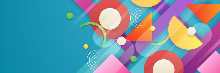 Obraz premium Modern geometrical abstract banner background. Business or technology presentation design template, brochure or flyer pattern, or geometric web banner
