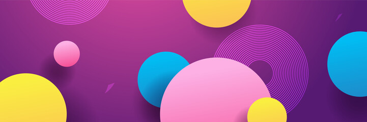 Modern geometrical abstract banner background with circles. Business or technology presentation design template, brochure or flyer pattern, or geometric web banner