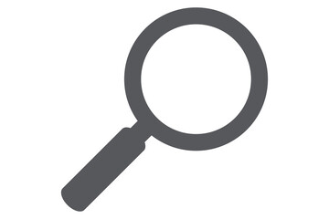 Grey magnifying glass icon isolated on white. Search icon in flat style. Trendy magnifying glass icon for search and zoom symbol, sign, ui, web site and magnifier logo. Modern magnifying glass vector