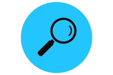 Black magnifying glass icon isolated on white. Search icon in flat style. Trendy magnifying glass icon for search and zoom symbol, sign, ui, web site and magnifier logo. Modern magnifying glass vector
