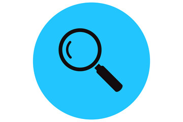 Black magnifying glass icon isolated on white. Search icon in flat style. Trendy magnifying glass icon for search and zoom symbol, sign, ui, web site and magnifier logo. Modern magnifying glass vector