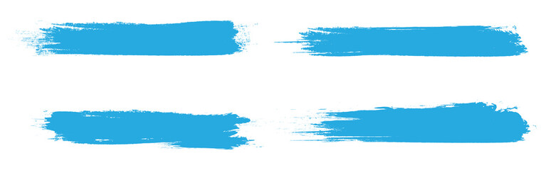 Blue brush stroke set isolated on background. Collection of trendy brush stroke vector for blue ink paint, grunge backdrop, dirt banner, watercolor design and dirty texture. Brush stroke vector
