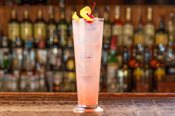 Glamorous cocktail on the bar