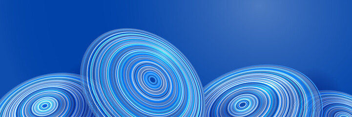 Modern blue abstract web banner background creative design. Banner design with square, triangle, circle, halftone, and dots. Vector abstract graphic design banner pattern background template.