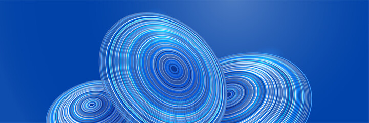 Modern blue abstract web banner background creative design. Banner design with square, triangle, circle, halftone, and dots. Vector abstract graphic design banner pattern background template.