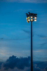 Light stadium or Sports lighting at night, evening