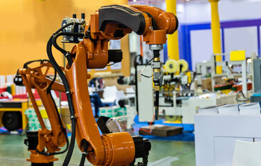 Fototapeta premium Close up of robotic arm welder