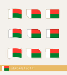 Vector flags of Madagascar, collection of Madagascar flags.