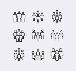 People, business team vector icon set