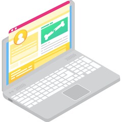 Medical history service icon 3d vector computer