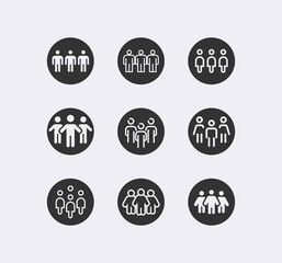 People, business team vector icon set