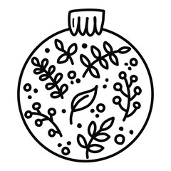 simple doodle illustration of christmas ball. Vector illustration