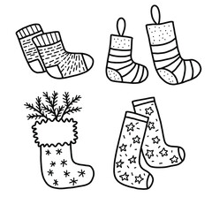 simple doodle illustration of socks. Vector illustration