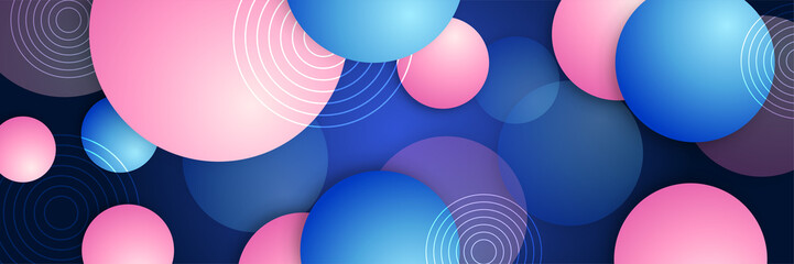 Modern colorful abstract web banner background creative design. Banner design with square, triangle, circle, halftone, and dots. Vector abstract graphic design banner pattern background template.