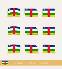 Fototapeta na wymiar Vector flags of Central African Republic, collection of Central African Republic flags.