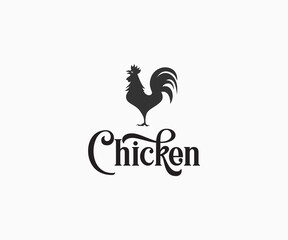 Silhouette Rooster Company Logo Vector Template Design Illustration.