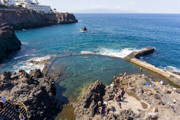Piscina Natural Acantilado de Los Gigantes. Natural swimming pool at Los Gigantes, Tenerife. © Janis