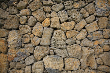 제주도 건물에 사용되는 돌벽 Stone wall used in Jeju Island building