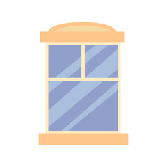 Window. Interior element. Cleaning the facade of the house. Window frame. Vector illustration isolated on white background. Cartoon style.