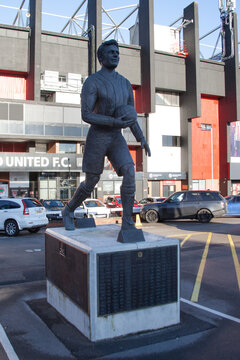 A Statue Of Joe Shaw At Bramall Lane Football Stadium, Sheffield In South Yorkshire