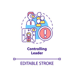 Controlling leader concept icon. Demanding boss. Type of toxic leader abstract idea thin line illustration. Isolated outline drawing. Editable stroke. Arial, Myriad Pro-Bold fonts used