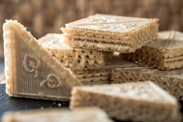 słodki, jedzenie, niespodzianka, wafle, ciastka, czekolada, kajmak
