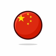 China Flag Icon. China Flag flat style isolated on a white background - stock vector.