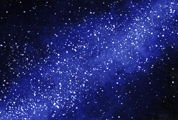 Fototapeta premium 背景素材_水彩テクスチャ_夜空