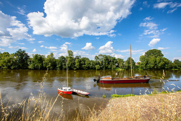 Rivage des bord de la Loire en Anjou, France.