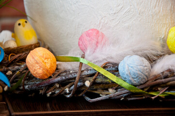 easter egg hunt. happy holiday decoration for easter