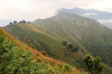 Fototapeta premium Einladende Bergwelt über dem Comer See; Monte Piaghedo, Dosso Bello und Monte Duria bei Gravedona