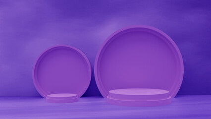 3d podium for products, geometry circles, 3d rendering.