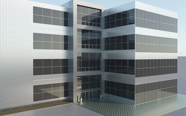 3d render exterior mall, exterior visualization, 3D illustration