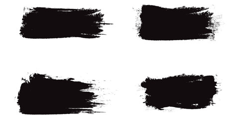 Fototapeta premium Black brush stroke set isolated on background. Collection of trendy brush stroke vector for black ink paint, grunge backdrop, dirt banner, watercolor design and dirty texture. Brush stroke vector