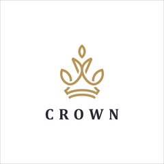 linear crown icon. Royal, symbol of luxury. King, queen abstract geometric logo.