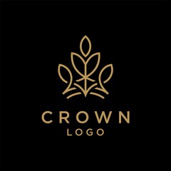 linear crown icon. Royal, symbol of luxury. King, queen abstract geometric logo.