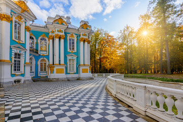 Hermitage pavilion in autumn in Catherine park, Pushkin (Tsarskoe Selo), Saint Petersburg, Russia