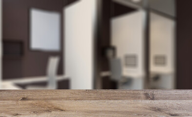 Modern office Cabinet.  3D rendering.   Meeting room. Mockup.. Background with empty table. Flooring.